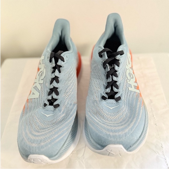 Hoka One One Mach 5 Men’s Mountain Spring Puffin's Bill Blue Orange Size 7D - Picture 4 of 10